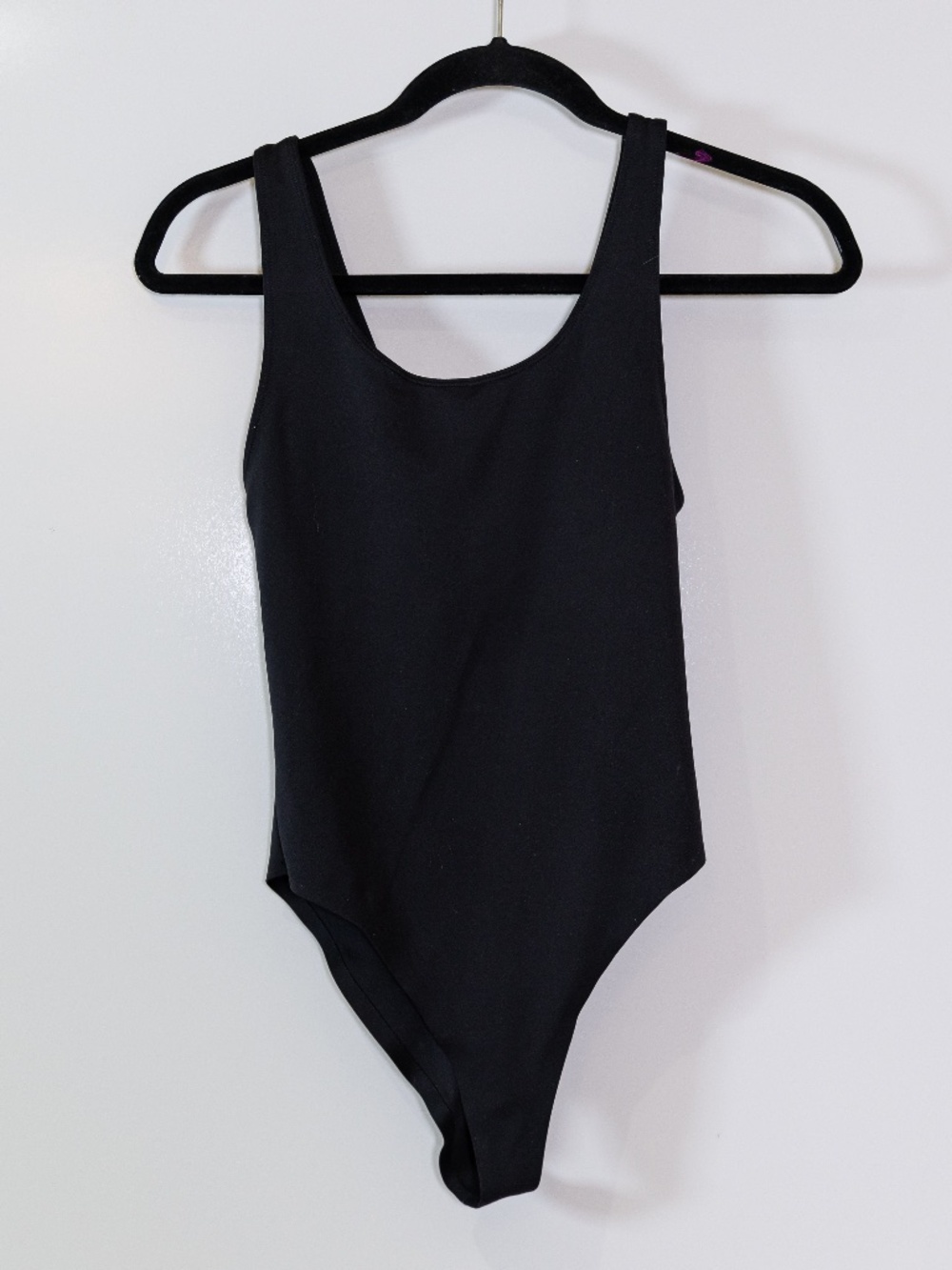 Alo Yoga Women's Scoop Neck Sleeveless Tank One Piece Bodysuit Solid Black Small